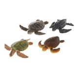 12x Realistic Sea Animal Turtle Figuras De Ação Aniversário