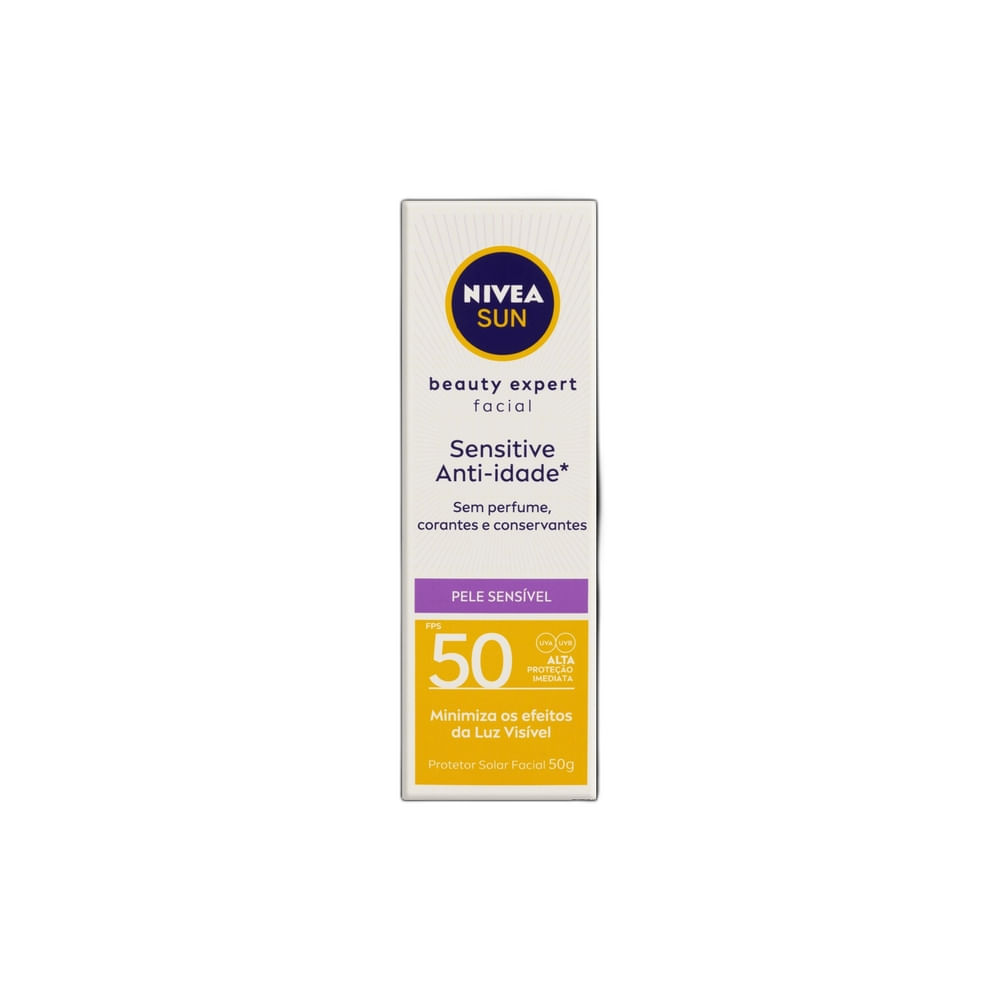 Protetor Solar Facial Nivea Sun Fps 50 Beauty Expert Pele Sensível 50g