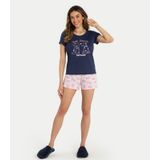 Pijama Feminino Best Friends Mensageira Da Paz Azul G