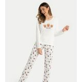 Pijama Feminino Estampa Popcorn Mensageiro Da Paz Branco Gg