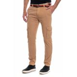 Calça Masculina Sarja Cargo Wonderlust Polo Wear Bege Escuro