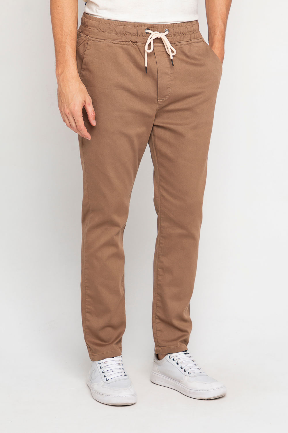 Calça Masculina Sarja Jogger Andrews Polo Wear Caqui