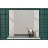Armário De Banheiro C/espelho Suspenso Bn3610 60cm Cor Mármore Branco - Tecno Mobili