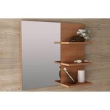 Armário De Banheiro C/espelho Suspenso Bn3608 60cm Cor Amêndoa - Tecno Mobili
