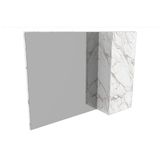 Armário De Banheiro C/espelho Suspenso Bn3602 1 Porta 80cm Cor Mármore Branco - Tecno Mobili