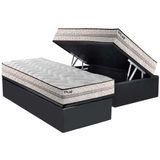 Conjunto Box Baú Solteiro: Colchão Espuma Paropas D33 Pasquale Plus + Base Crc Suede Gray(88x188)