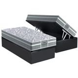 Cama Box Baú Solteiro: Colchão Anatômico Probel D28 / Ep Firmepedic Prodormir Advanced Tech1000 Plus + Base Crc Suede Gray(88x188)