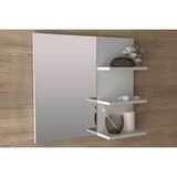 Armário De Banheiro C/espelho Bn3608 3 Prateleiras 60cm Cor Branco - Tecno Mobili