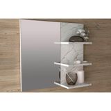 Armário De Banheiro C/espelho Suspenso Bn3608 60cm Cor Mármore Branco - Tecno Mobili