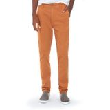 Calça Masculina Sarja Chino Bolso Reto Polo Wear Marrom Médio