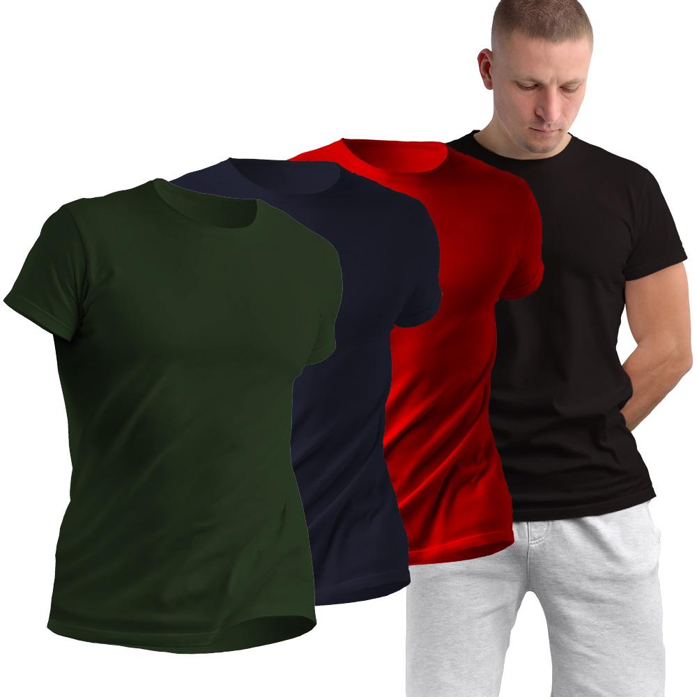 Kit 3 Camisetas Básicas Masculina Lisa Manga Curta Algodão - P - Sortido