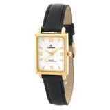 Relógio Feminino Dourado Quadrado Champion Pulseira Couro