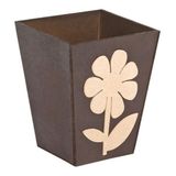 Cachepô Cone de MDF com Flor Grande