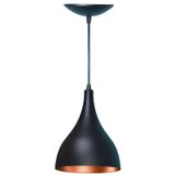 Lustre Pendente Balcão Cozinha Americana Preta Fosca e Cobre