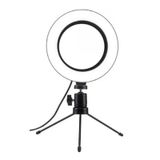 Ring Light 6 Polegadas Iluminador 16Cm Usb Led E Mini Tripé