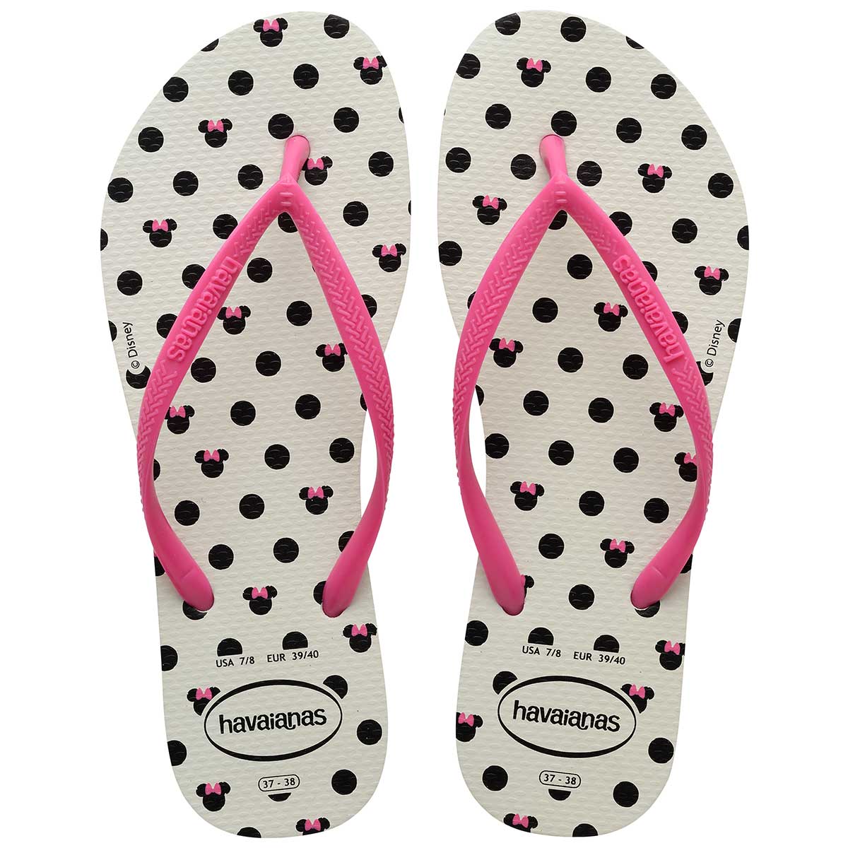 Chinelo Havaianas Feminino Slim Disney Rosa Flux 35/36