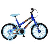 Bicicleta Infantil Colli Spinossauro Aventuras Aro 16 | Quadro Dupla Suspensão, Tamanho 12, Freio V-break, Azul