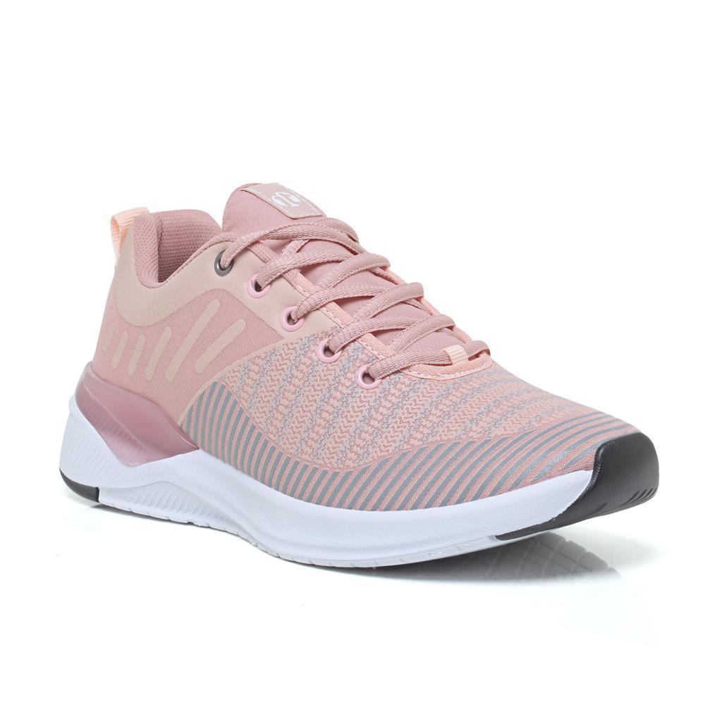 Tênis Esportivo Feminino Amortecedor Gel Academia Caminhada Nude/branco 35