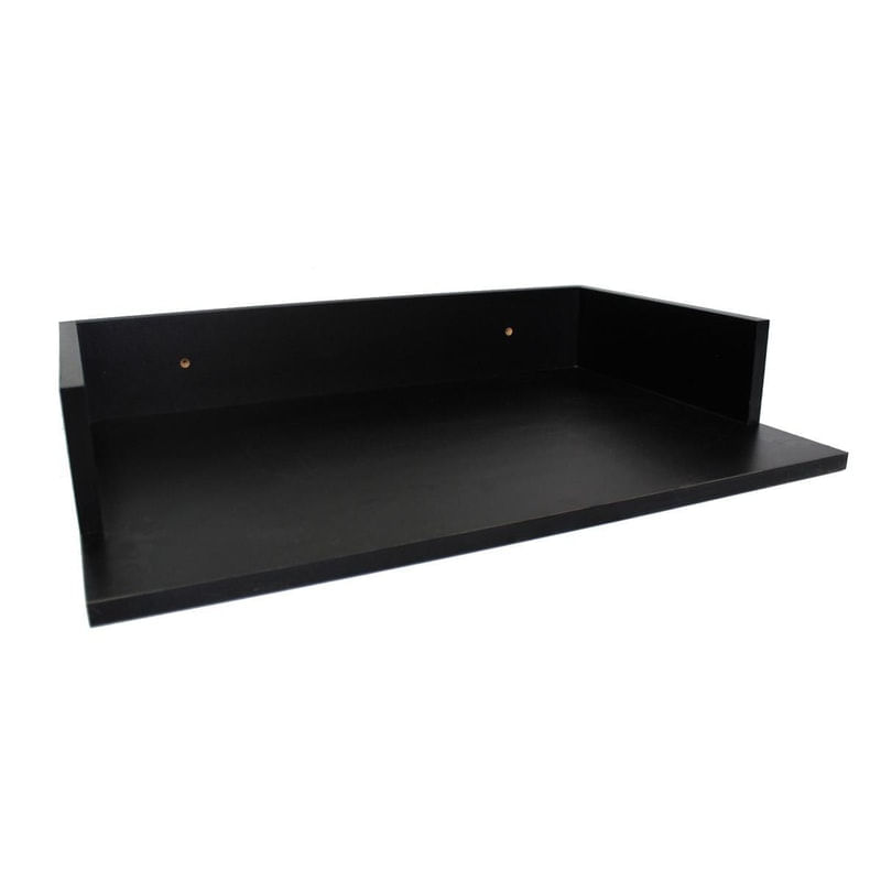 Nicho Microondas Prateleira Preto Mdf 58X15X37