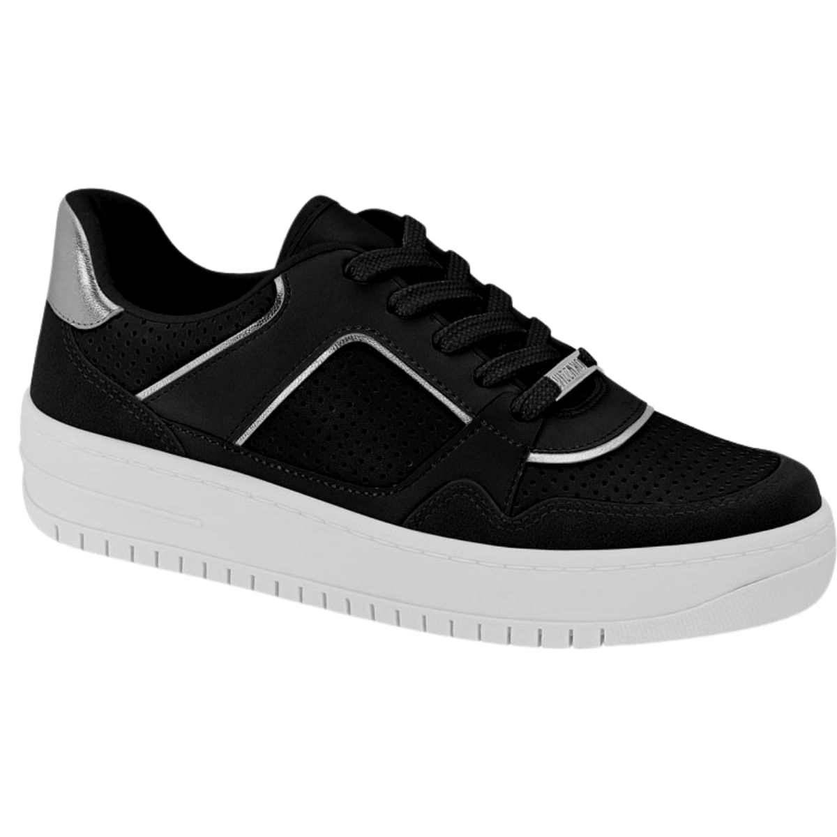 Tenis Feminino Casual Urban Recortes Metálico Vizzano 1389.114.27183 - Preto/prata - 34