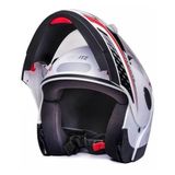 Capacete Zarref V4 Grafic Taurus Modular Robocop Articulado - Branco - 58