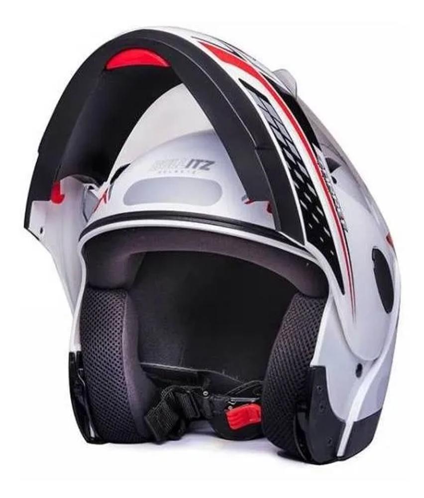 Capacete Zarref V4 Grafic Taurus Modular Robocop Articulado - Branco - 58