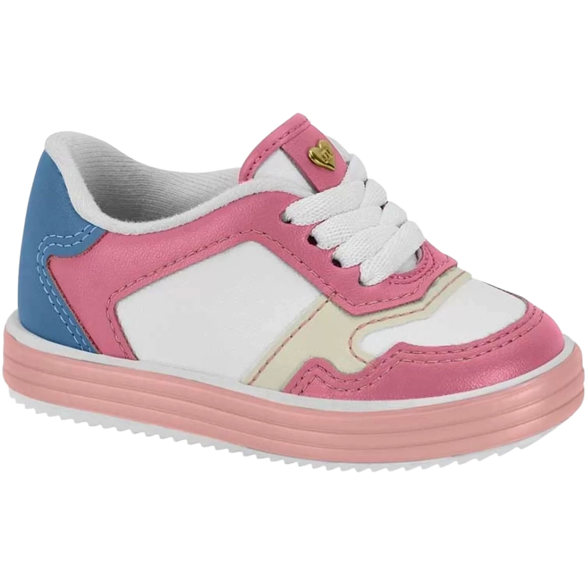 Tênis Infantil Bebê Meninas Casual Confort Molekinha2131.715 - Branco/rosa - 20