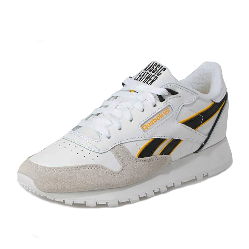 Tênis Reebok Classic Leather Branco Amarelo