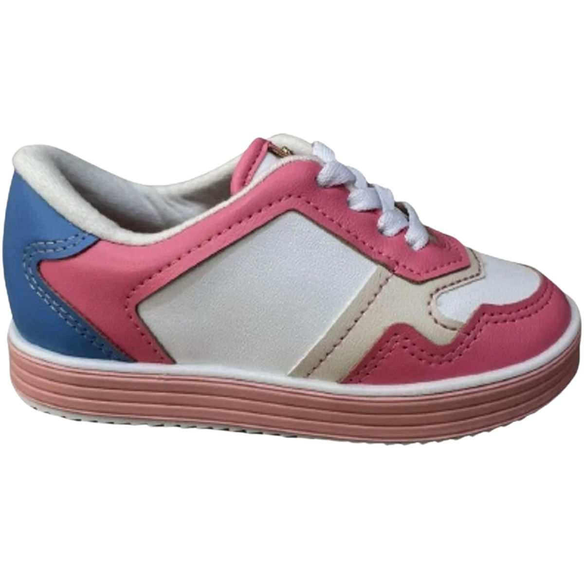 Tênis Infantil Bebê Meninas Casual Confort Molekinha2131.715 - Branco/rosa - 24