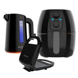 Kit Trio Black Cadence - Fritadeira 3l - Chaleira - Sanduicheira - 220v