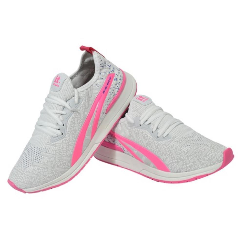 Tênis Feminino Esportivo Corrida Academia Treino Musculação - Branco/rosa - 39