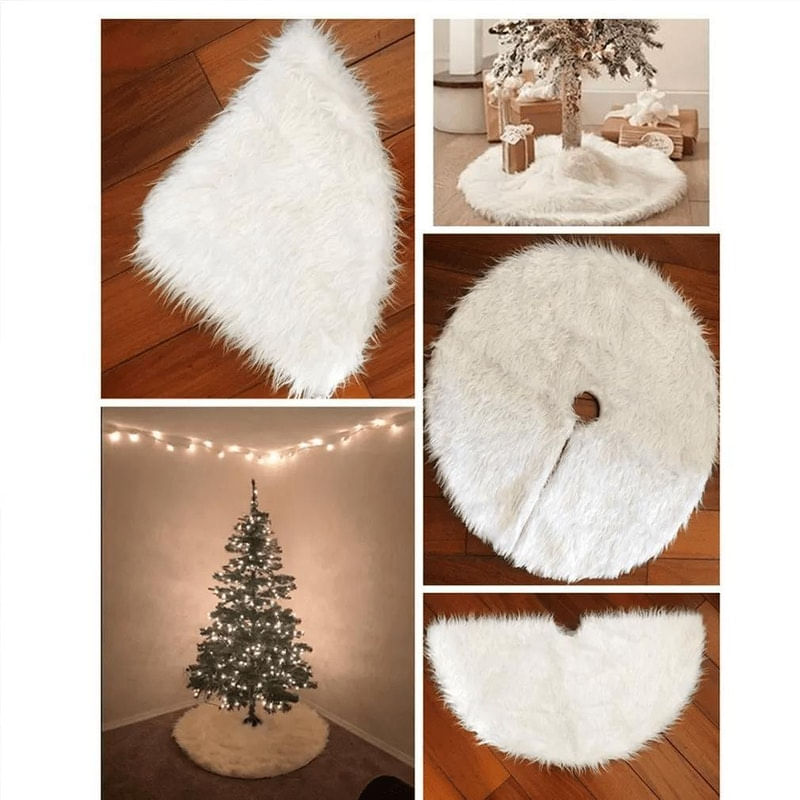 Saia para arvore de natal decorativa pelúcia alta 100cm branca .  Descriçã a casa para o natal é uma das épocas do ano preferidas  de muita g - Carrefour