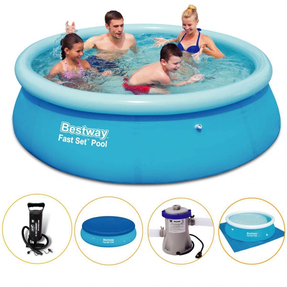 Kit Piscina Inflável Bestway 2.300ls Filtro Capa Bomba Forro 110v