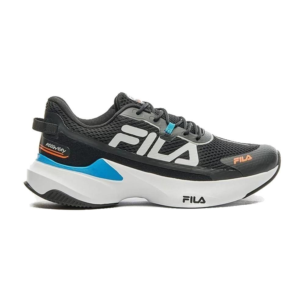 Tênis Fila Masculino Recovery Running Esporte 1151963 Preto/azul Claro 40