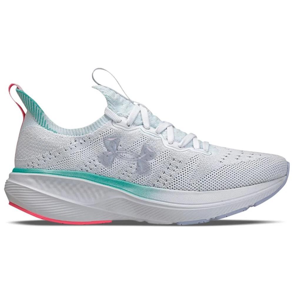 Tênis Under Armour Feminino Run Charged Slight 3027790-100 Branco/rosa/verde 38