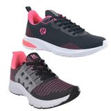 Tênis Feminino Caminhada Running Esportivo Academia Kit 2 Preto/rosa 39