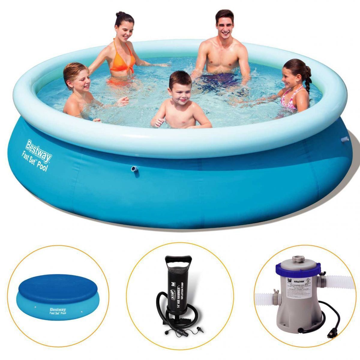 Piscina Inflável 3.700 Litros + Filtro + Capa + Bomba - Bestway 220v