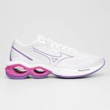 Tênis Running Mizuno Feminino Wave Creation 24 J1gd230125 Branco/lilás/rosa 36