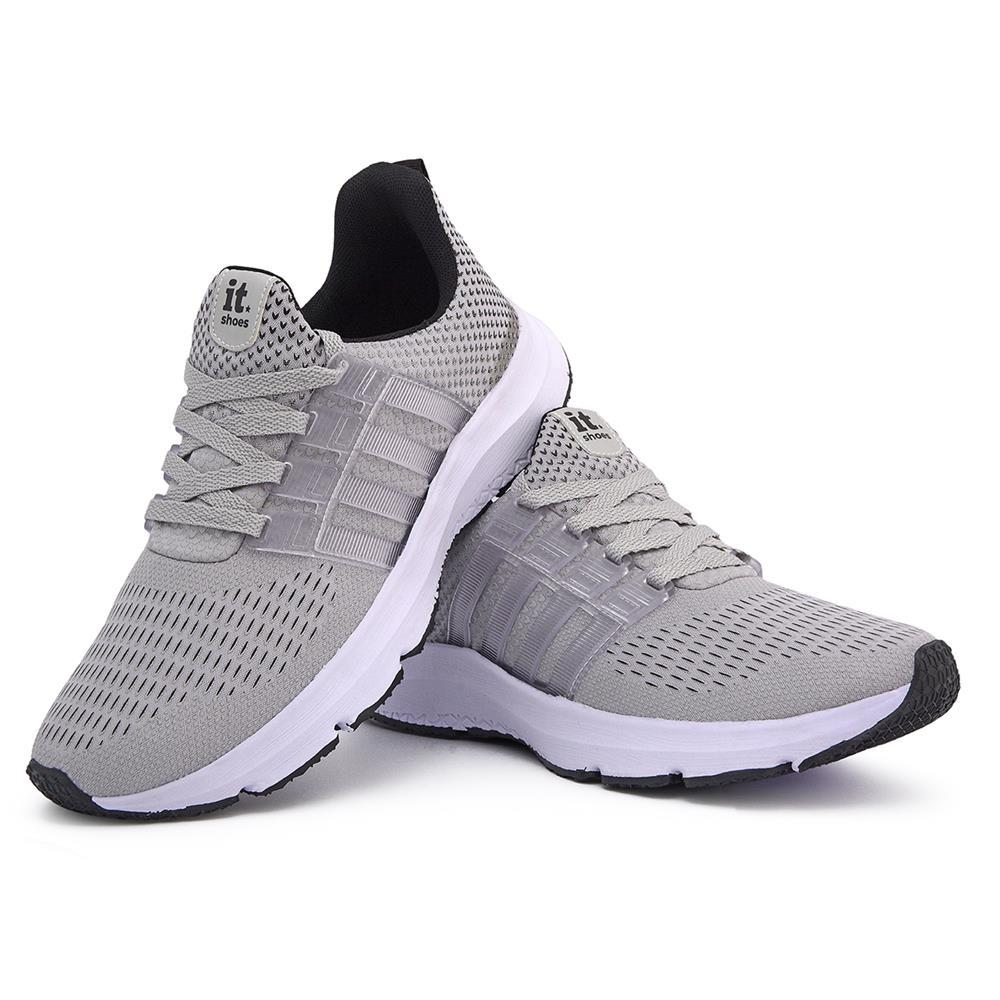 Tênis Feminino Esportivo Caminhada Academia Corrida Musculação - Cinza/branco - 38