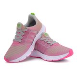 Tênis Feminino Esportivo Caminhada Academia Corrida Musculação Pink/verde 38