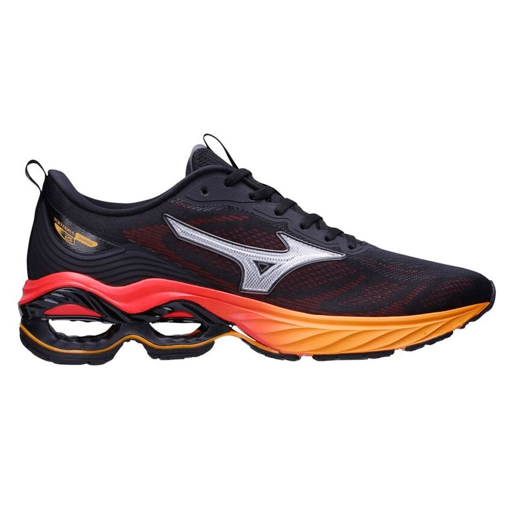 Tênis Mizuno Wave Frontier 15 - Masculino - 44 - Preto-vermelho