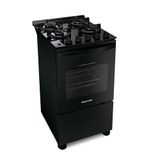 Fogão De Piso Brastemp 4 Bocas Com Mesa De Vidro E Dupla Chama Preto Bfo4xae - Bivolt