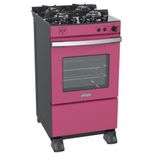 Fogao 4 Bocas Venax Gaudi Vetro Vitreo Pink Gas GLP