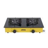 Fogao A Gas Portatil 2 Bocas Venax Flamalar Vitreo Amarelo