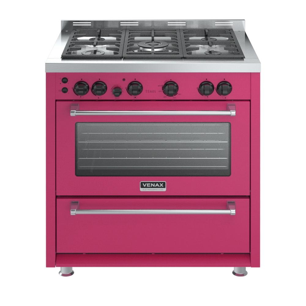 Fogão 5 Bocas Venax Temis Rosa - 220v - 31251 Fogão 5 Bocas Venax Temis Rosa - 220v - 31251