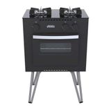 Fogão A Gás Mini Cook 2 Bocas Com Forno Preto - Venax