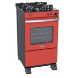 Fogao A Gas 4 Bocas Venax Gaudi Vetro Vitreo Vermelho 127v