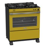 Fogao A Gas 5 Bocas Venax Gaudi Vetro Vitreo Amarelo 127v