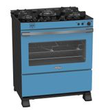 Fogao A Gas 5 Bocas Venax Gaudi Vetro Vitreo Azul 220v
