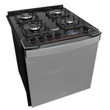 Fogão De Embutir 4 Bocas Preto Com Frente Espelhada E Timer Digital Dako Diplomata Grill Style Bivolt